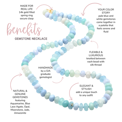 Pale Pool Gemstone Beaded Necklace