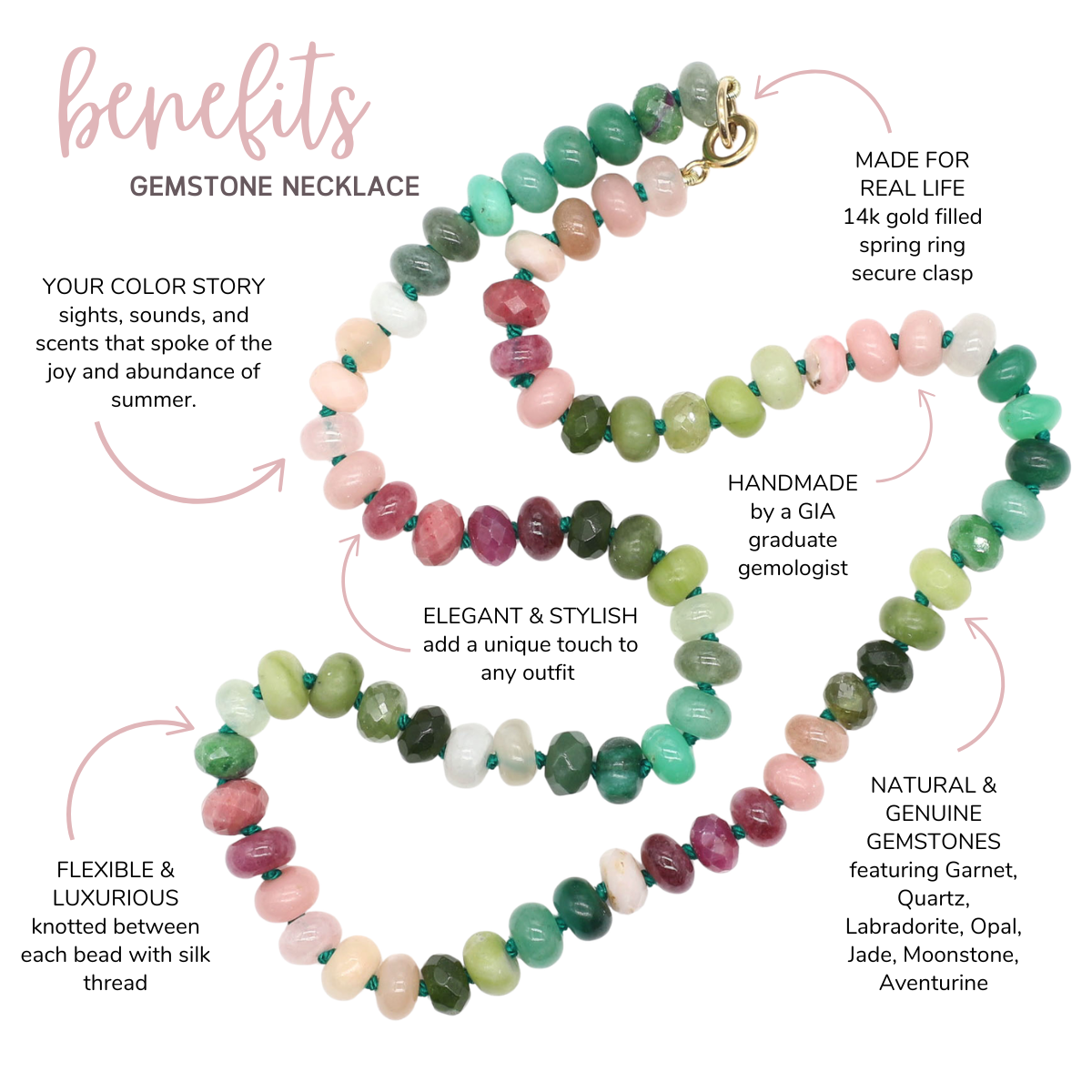 Summer Field Gemstone Beaded Necklace