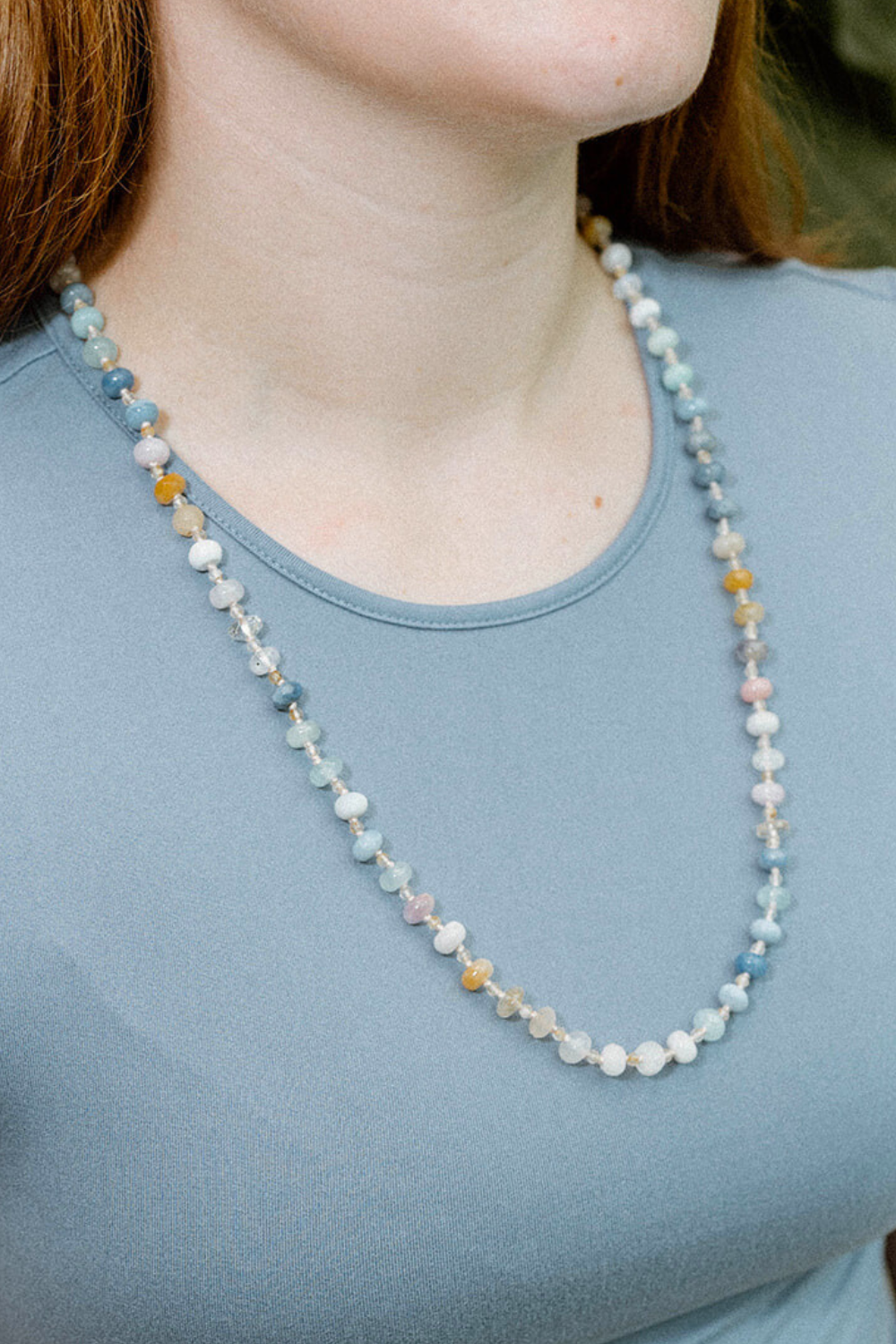 Ethereal Aurora Gemstone Beaded Necklace