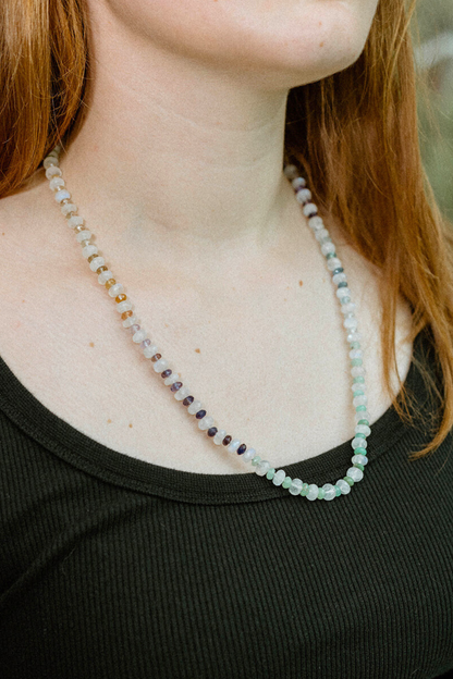 Misty Dawn Gemstone Beaded Necklace