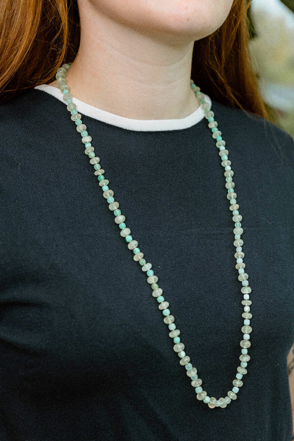 Moss Daylight Gemstone Beaded Necklace