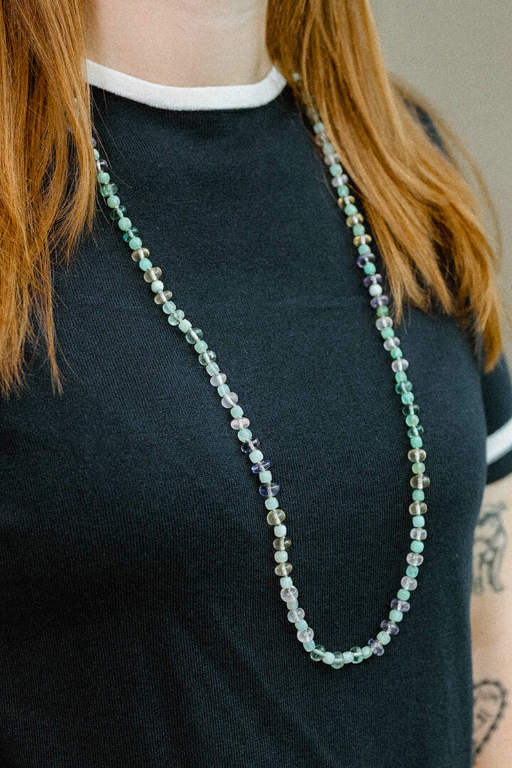 Dewy Daylight Gemstone Beaded Necklace