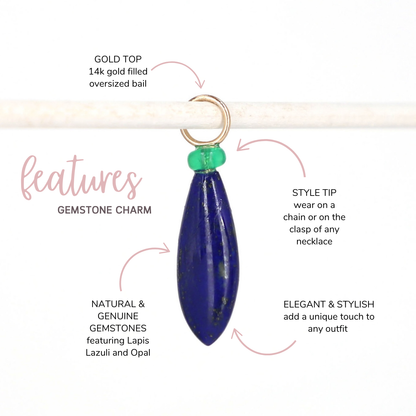 Lapis Lazuli and Opal Gemstone Charm