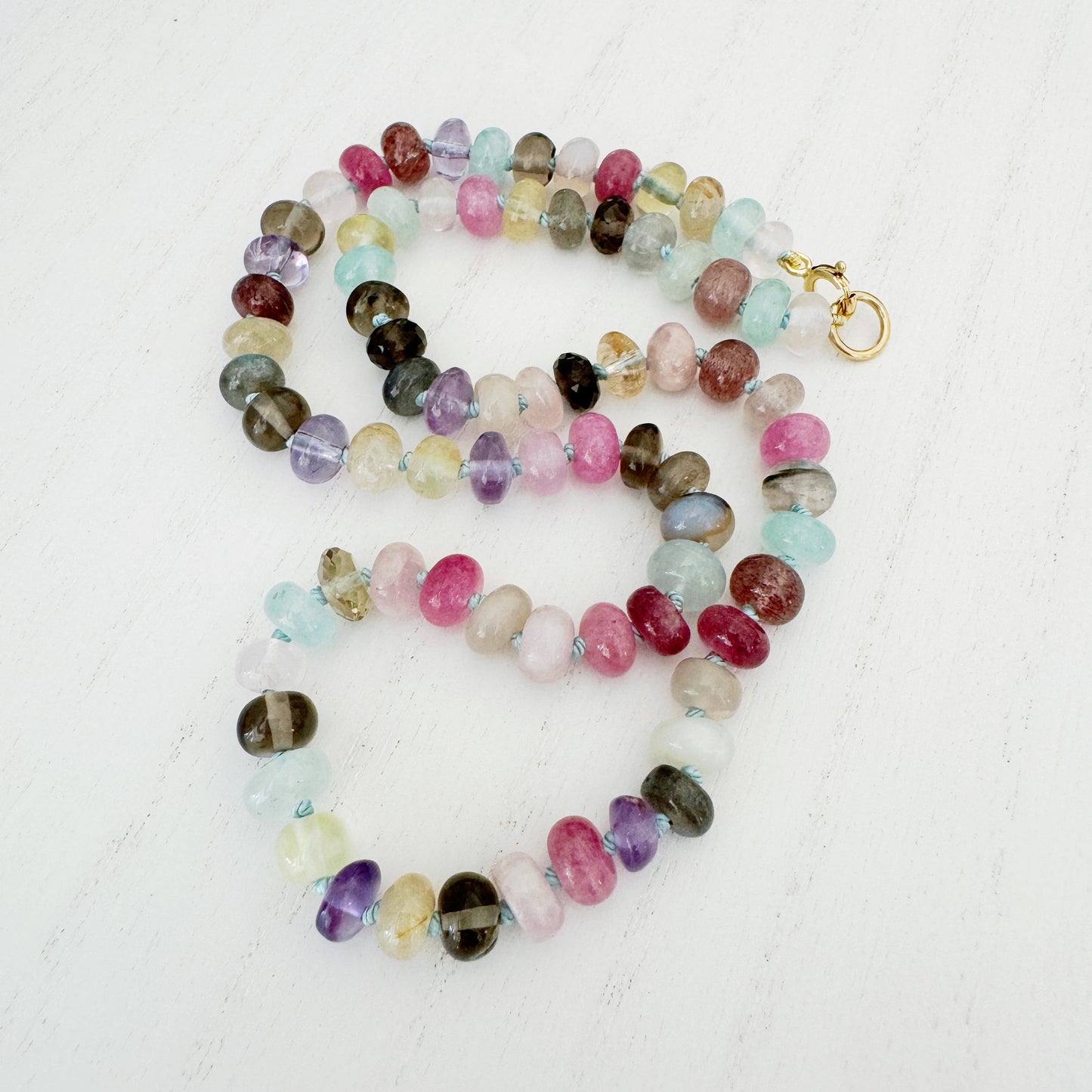 Clover Meadow Gemstone Beaded Necklace