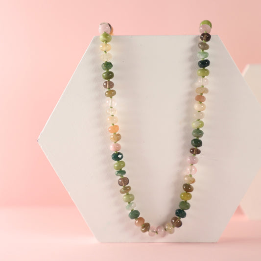 Field of Grass Gemstone Beaded Necklace