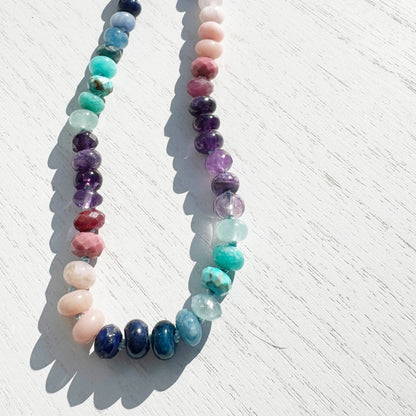 Ocean Sunset Gemstone Beaded Necklace