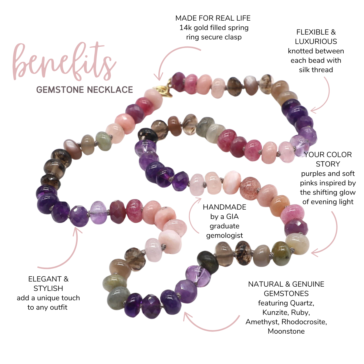 Lush Twilight Gemstone Beaded Necklace