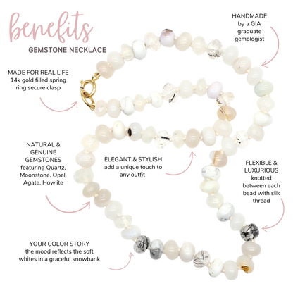 Snowbank Gemstone Beaded Necklace