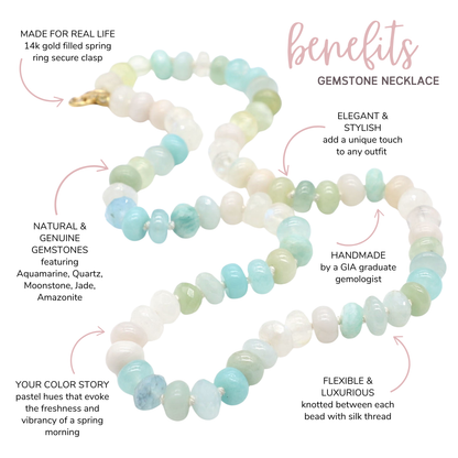 Spring Mist Gemstone Beaded Necklace