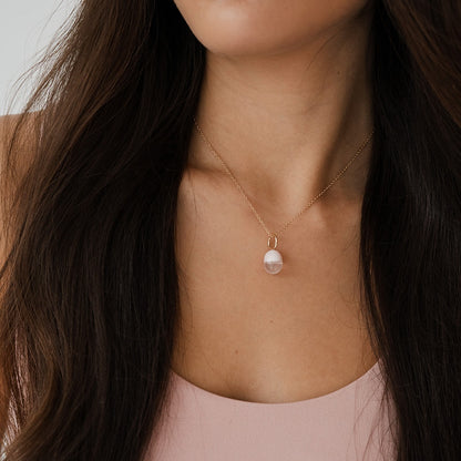 Pink Moon Gemstone Drop Charm