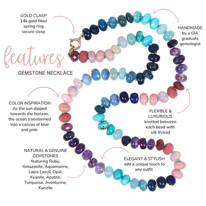 Ocean Sunset Gemstone Beaded Necklace