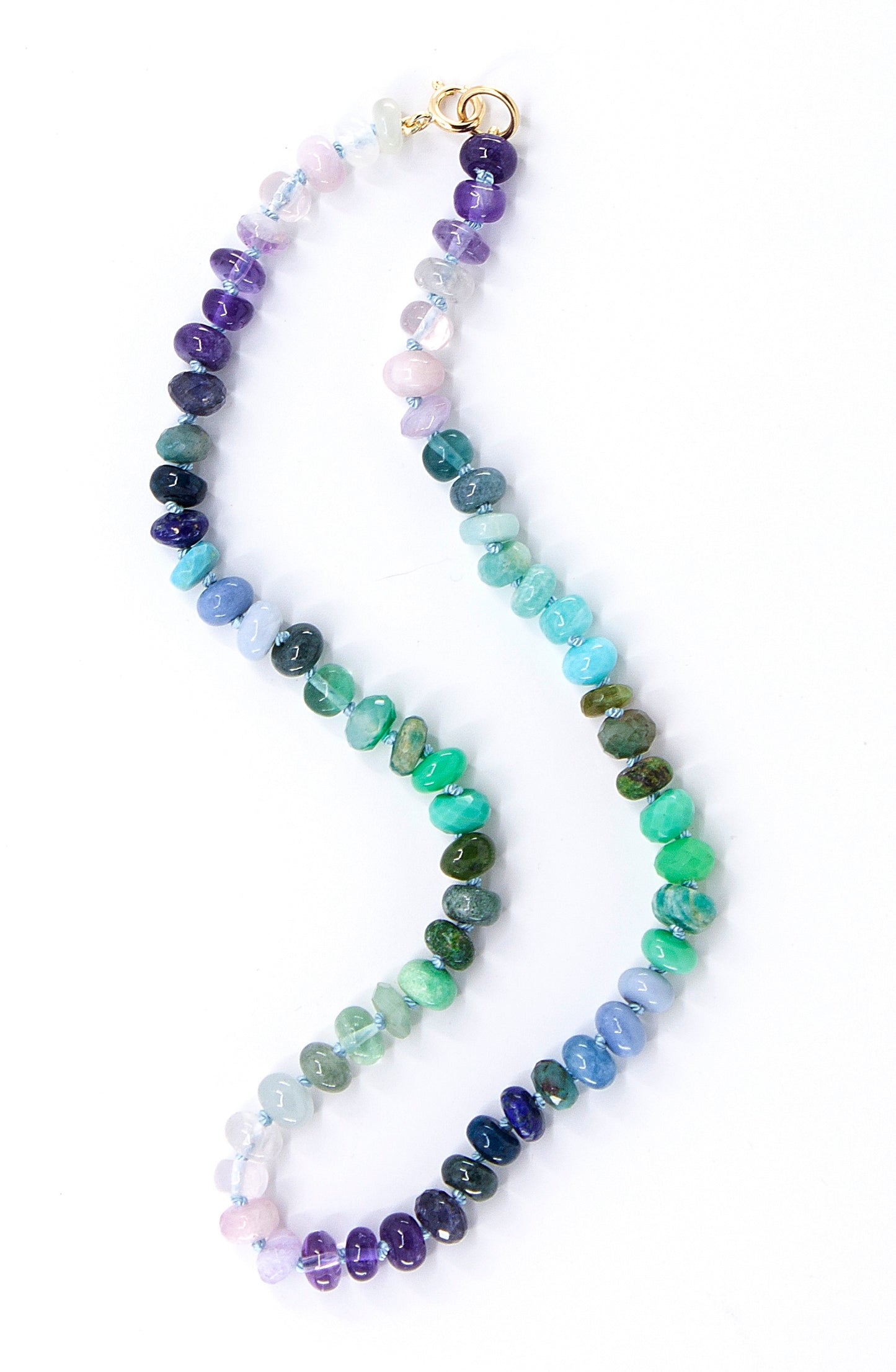 Jungle Sky Beaded Gemstone Necklace