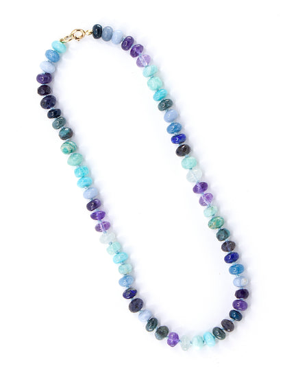 Deep Ocean Gemstone Beaded Necklace