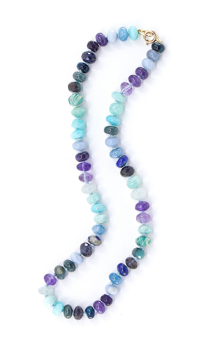 Deep Ocean Gemstone Beaded Necklace