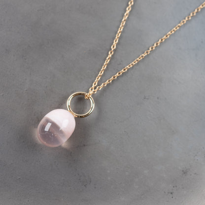 Pink Moon Gemstone Drop Charm
