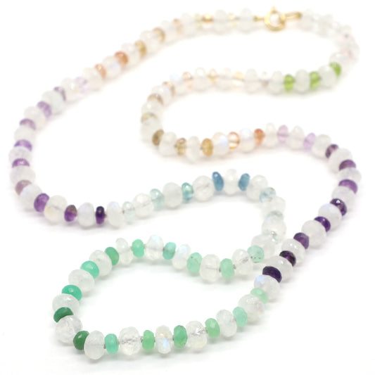 Misty Dawn Gemstone Beaded Necklace