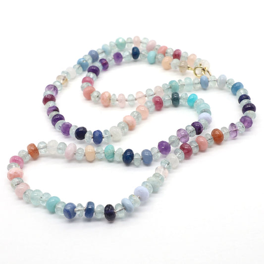 Cosmic Aurora Gemstone Beaded Necklace