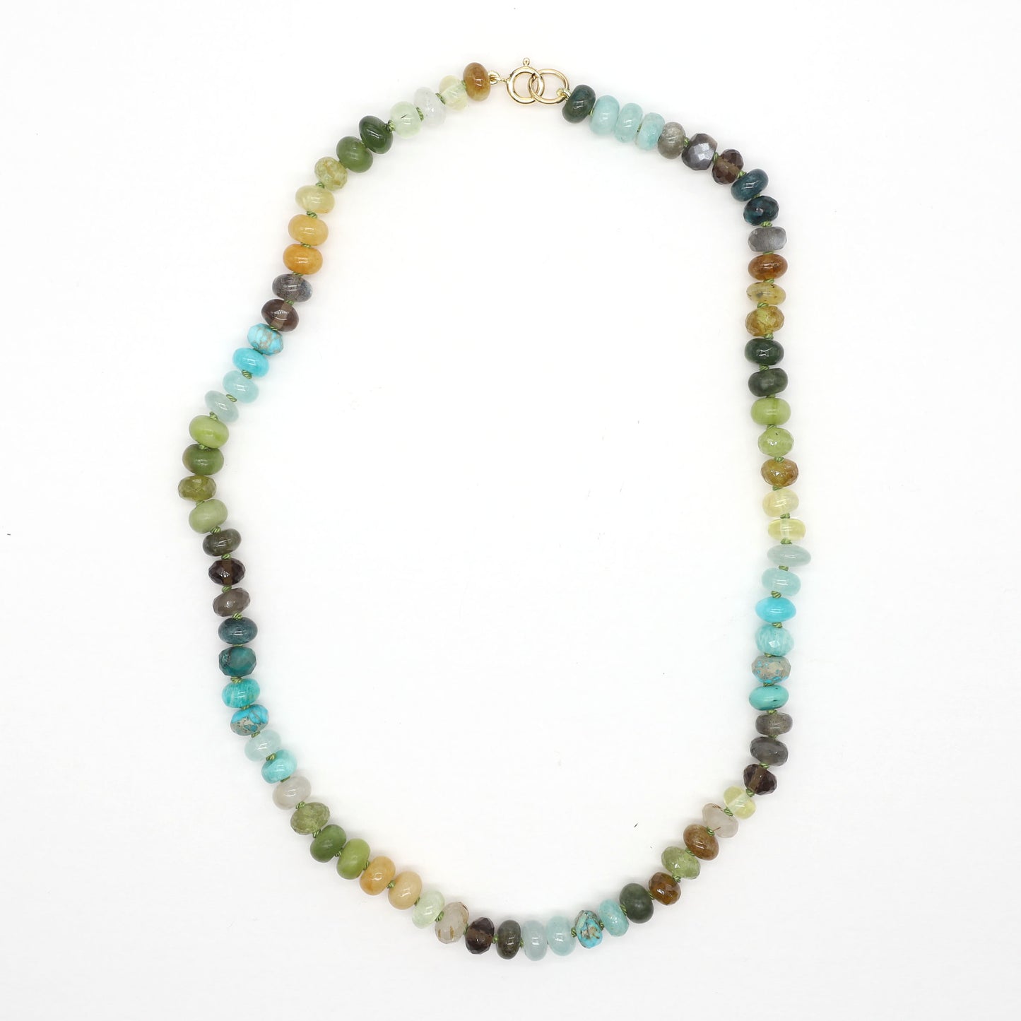 Ocean Grass Gemstone Beaded Necklace