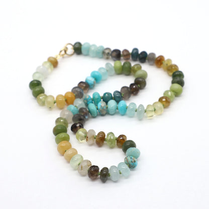 Ocean Grass Gemstone Beaded Necklace