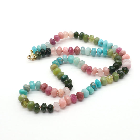 Ocean Bloom Gemstone Beaded Necklace, 22 inches