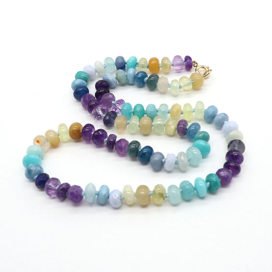 Sky Glow Gemstone Beaded Necklace, 21 inches