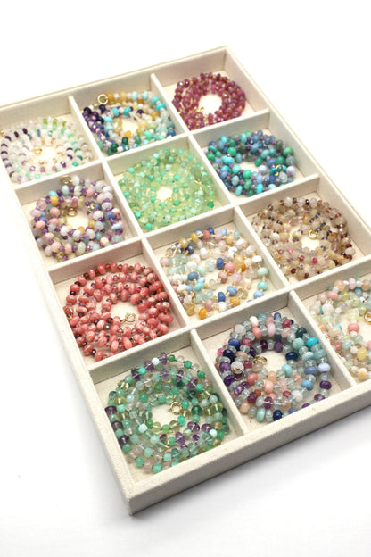 Misty Dawn Gemstone Beaded Necklace