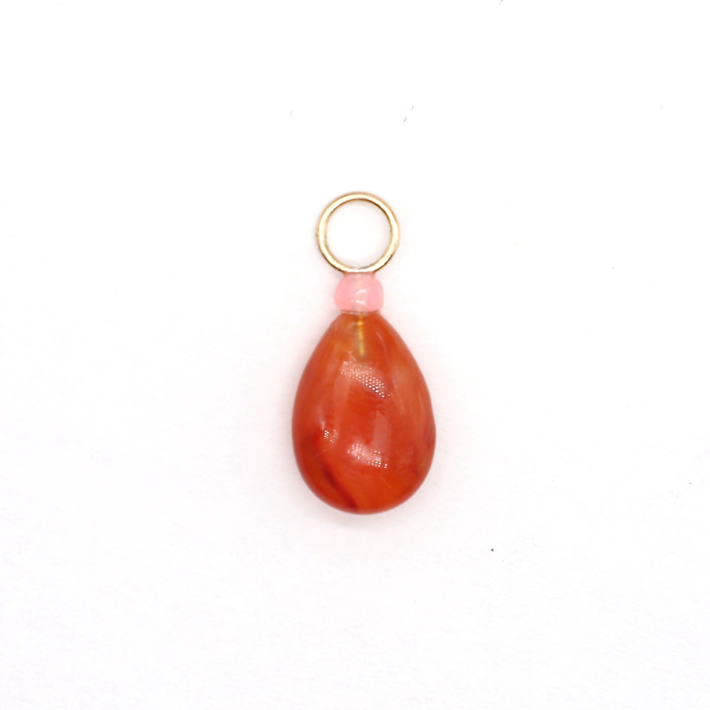 Carnelian and Opal Gemstone Drop Charm