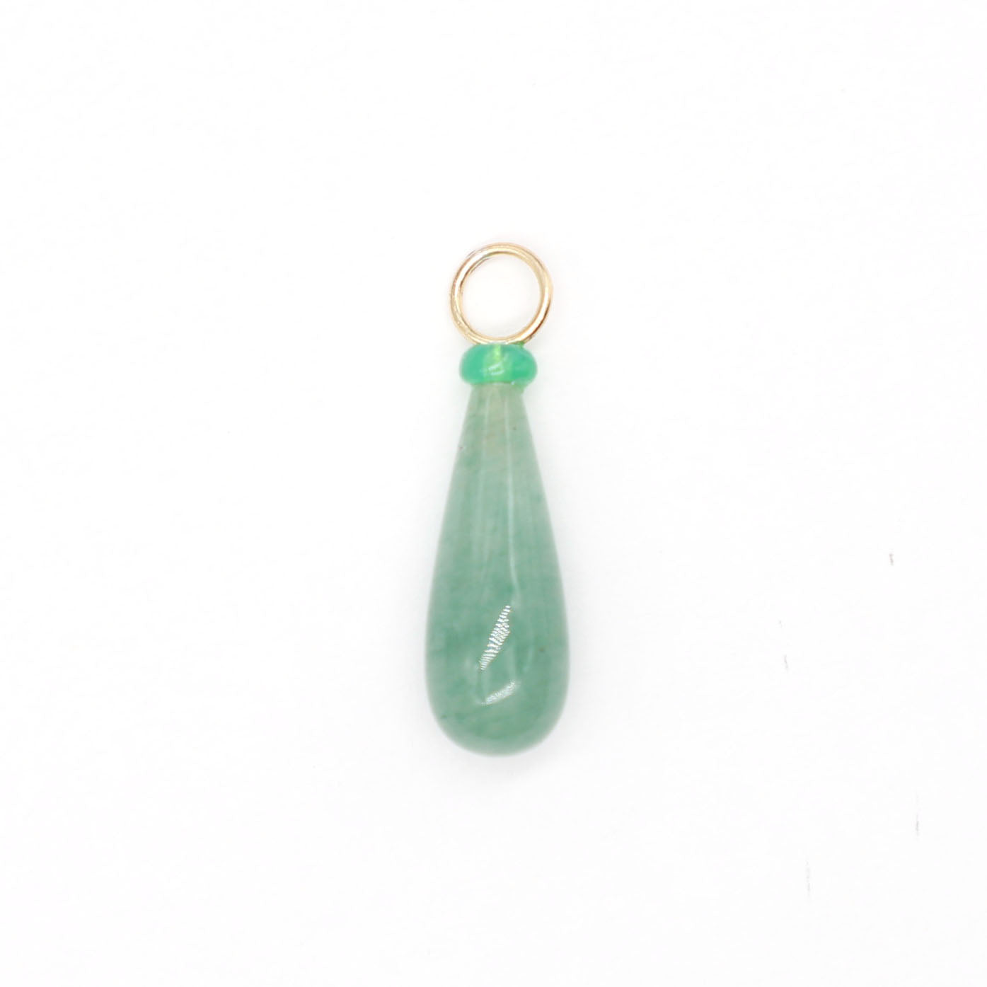 Green Aventurine and Opal Gemstone Drop Charm