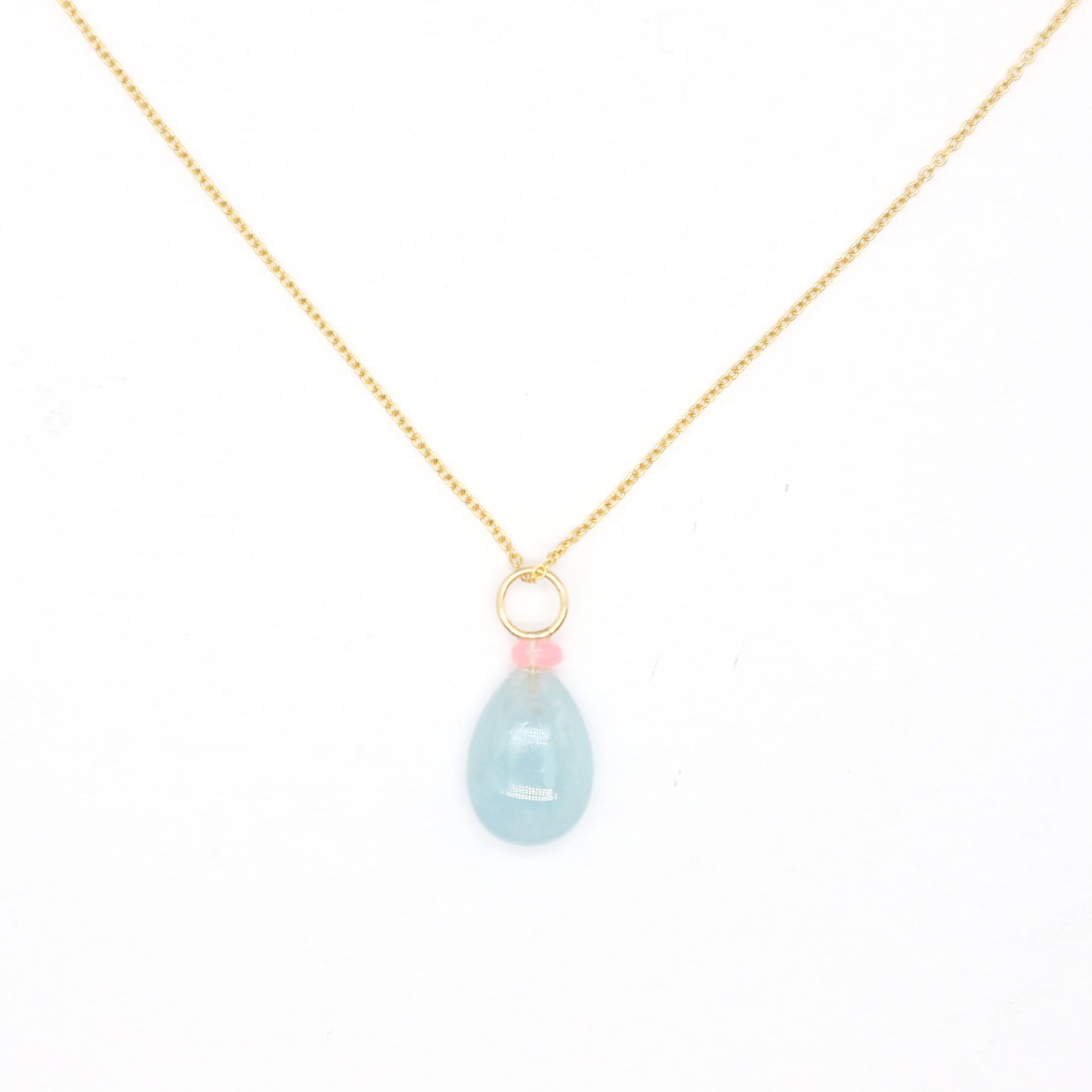 Aquamarine and Opal Gemstone Charm