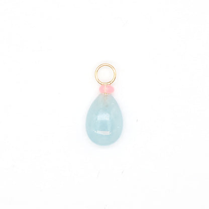 Aquamarine and Opal Gemstone Charm