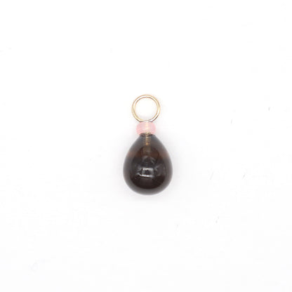 Smoky Quartz and Opal Gemstone Drop Charm