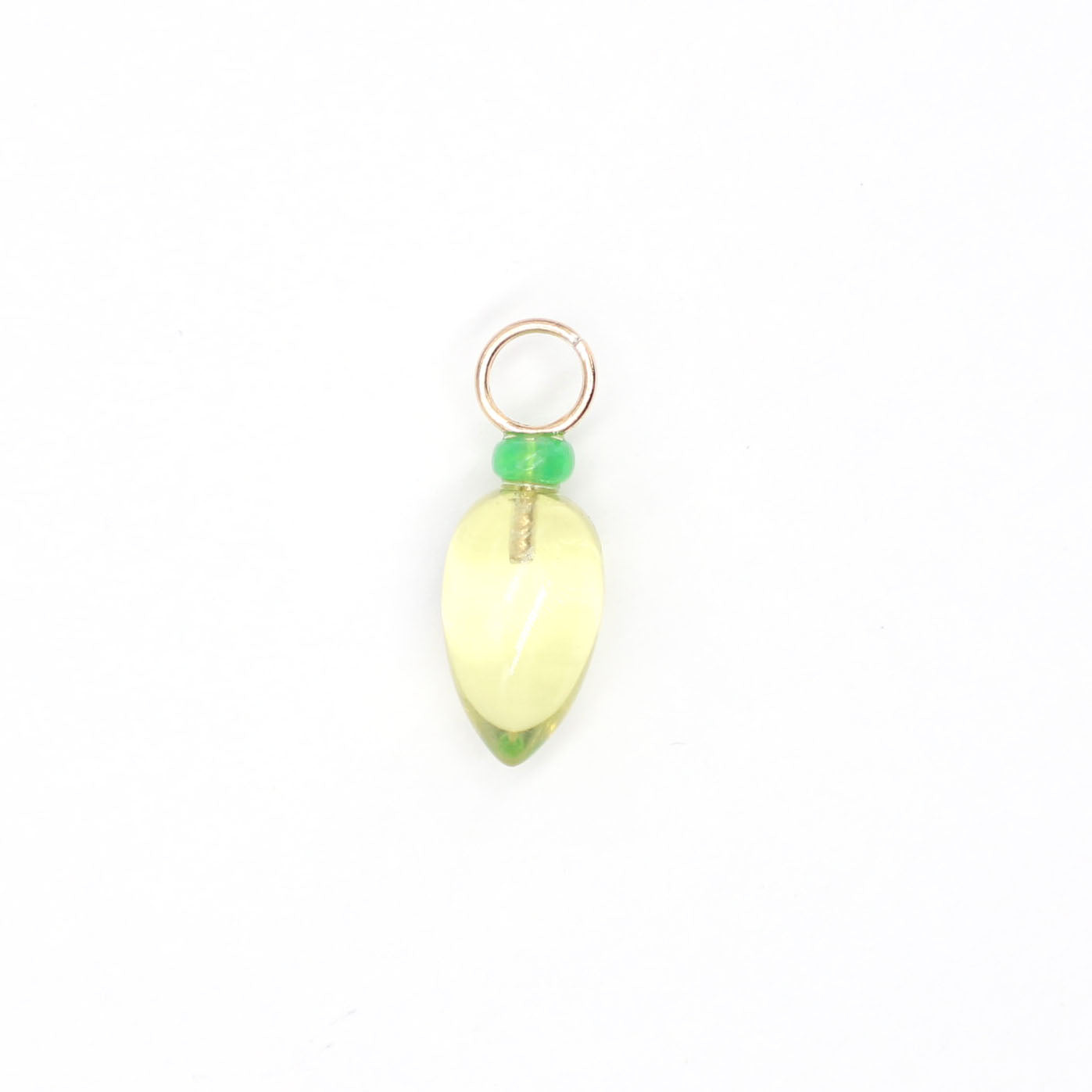 Lemon Quartz and Opal Gemstone Drop Charm