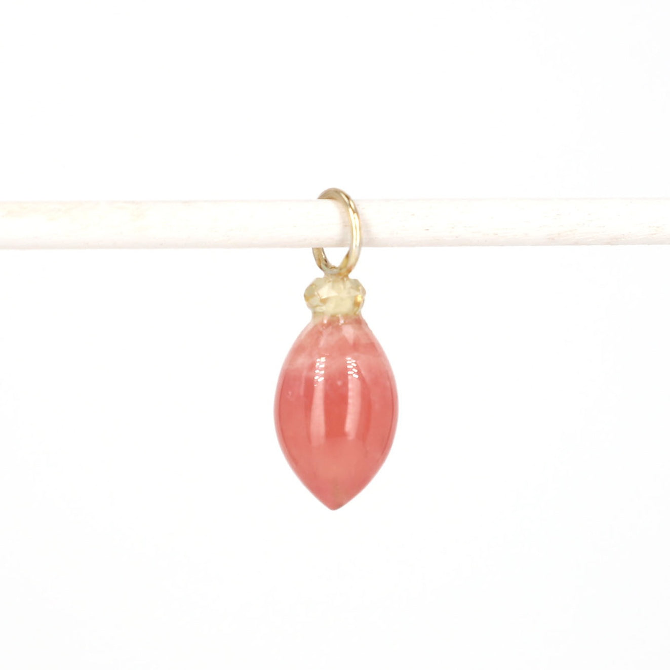 Rhodocrosite and Zircon Gemstone Charm