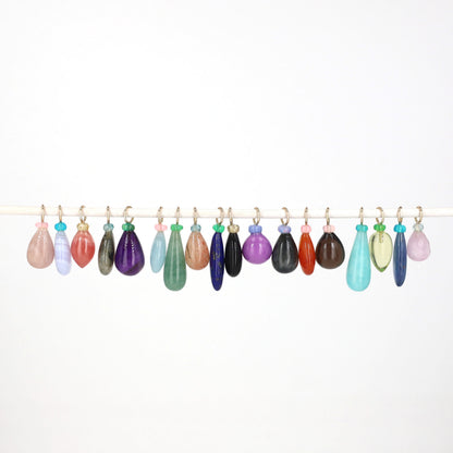 Sunstone and Zircon Gemstone Drop Charm