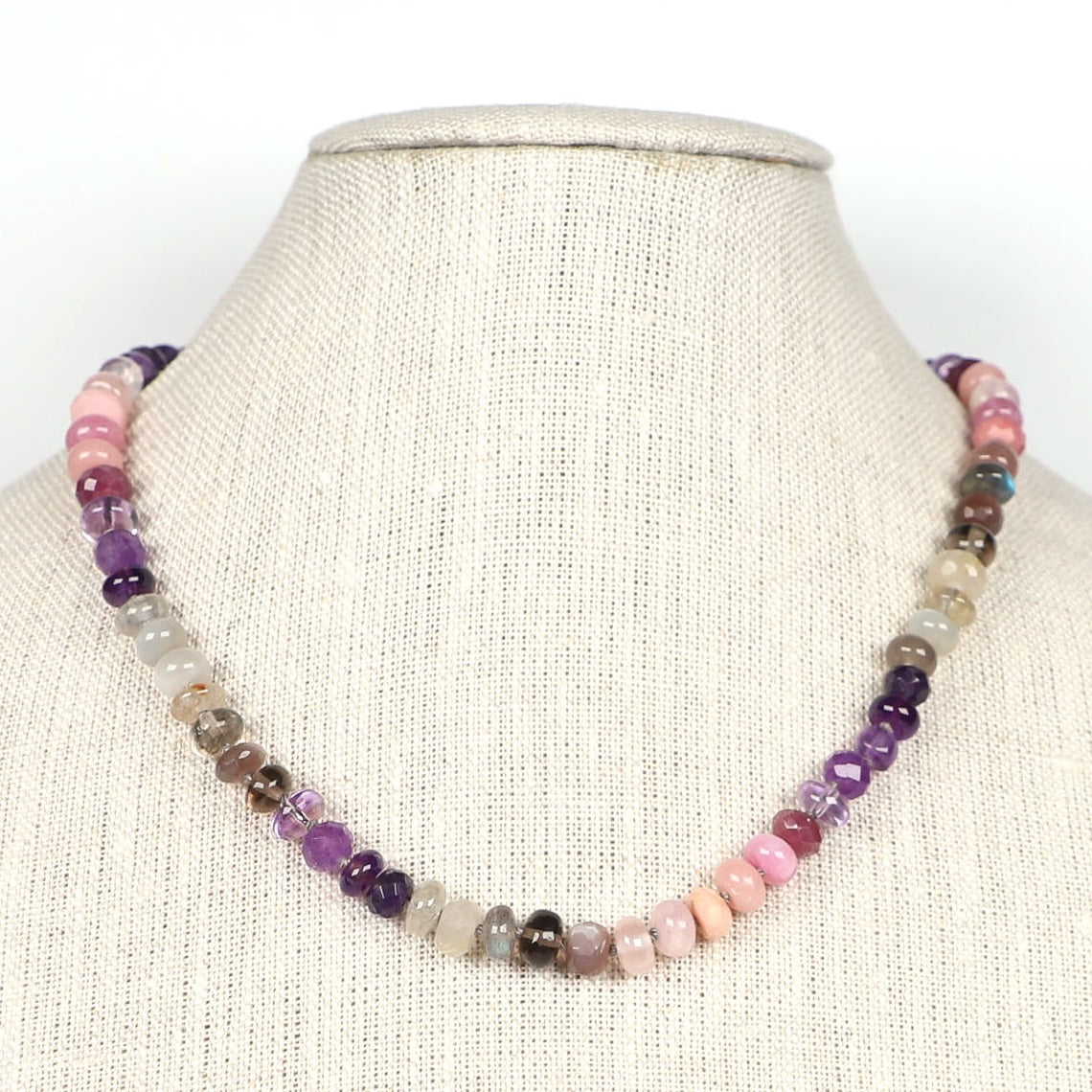 Lush Twilight Gemstone Beaded Necklace, 19 inches