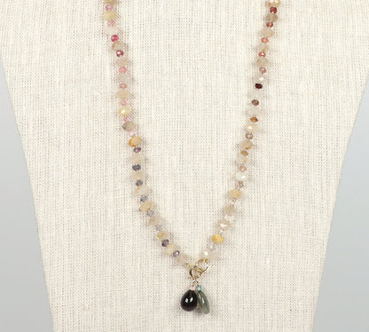 Smoky Quartz and Opal Gemstone Drop Charm