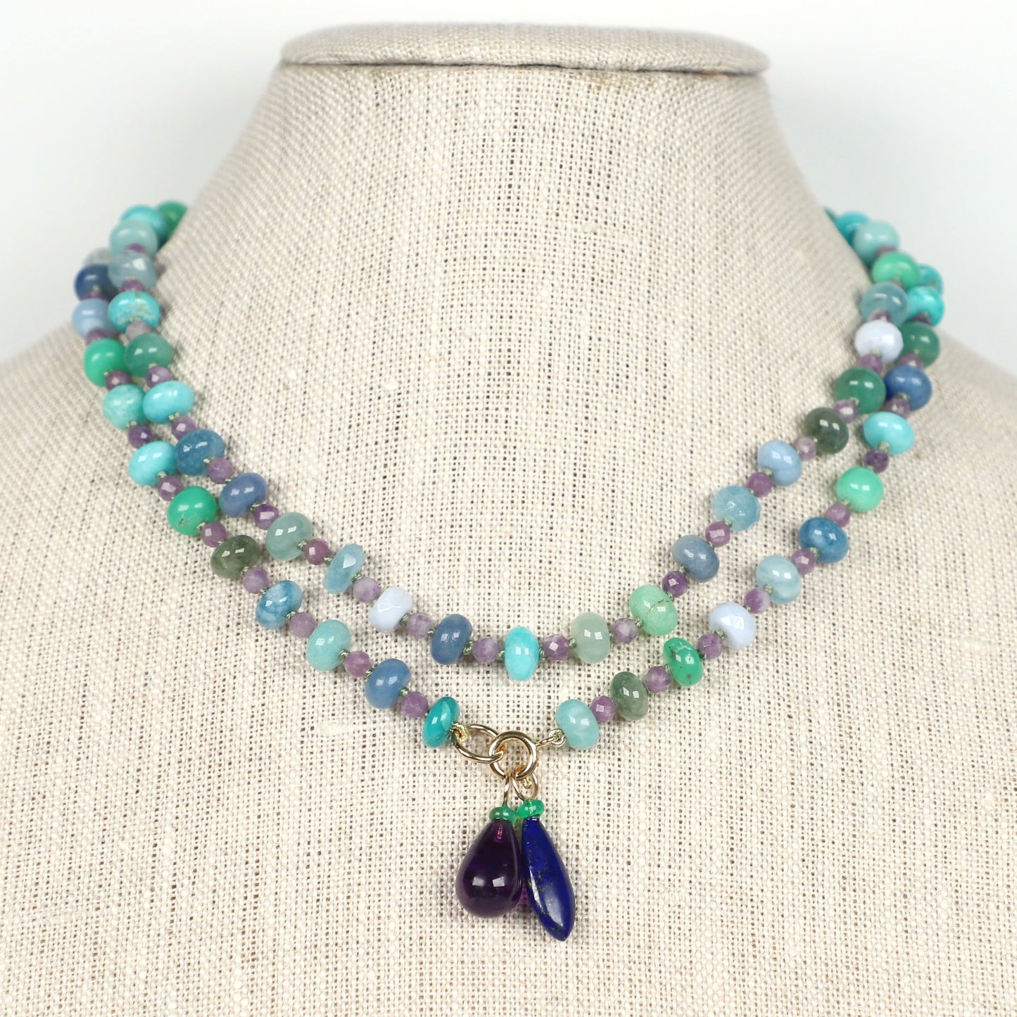 Amethyst and Opal Gemstone Charm