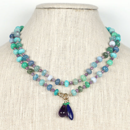 Amethyst and Opal Gemstone Charm