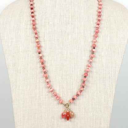 Rhodocrosite and Zircon Gemstone Charm