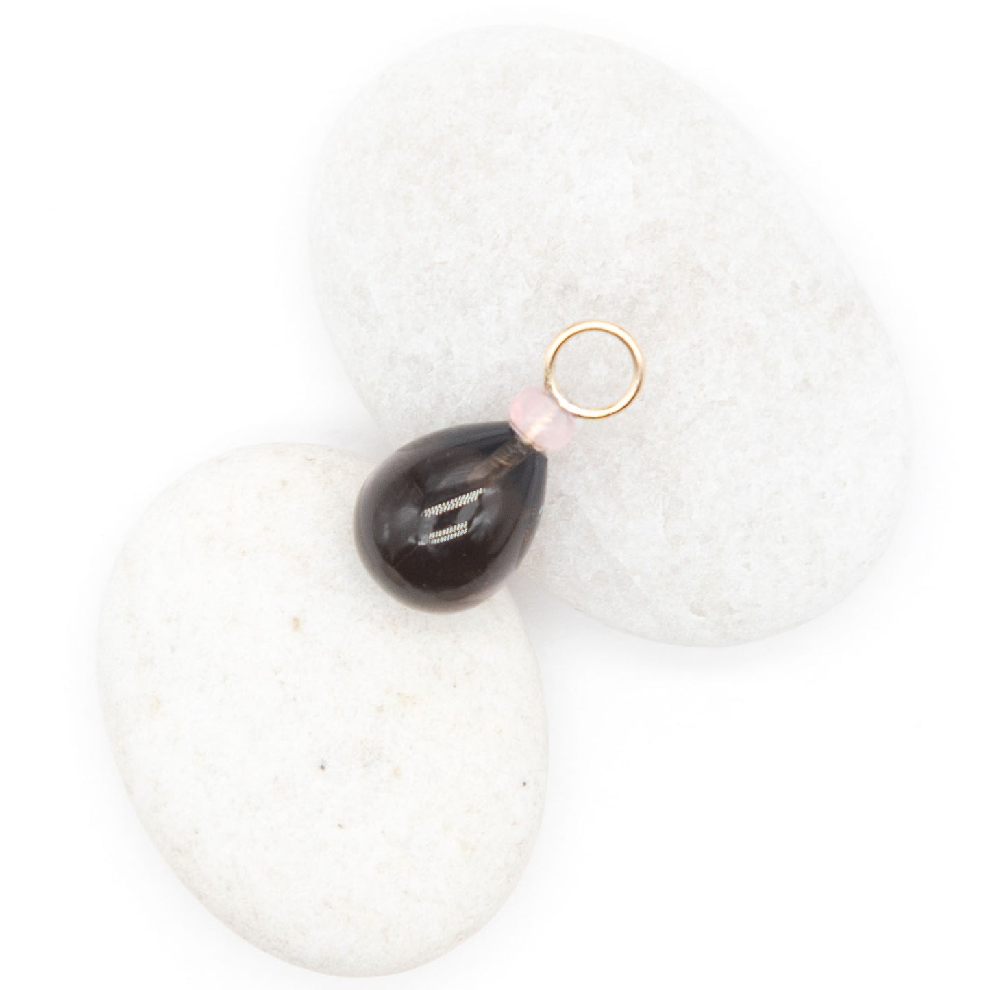Smoky Quartz and Opal Gemstone Drop Charm