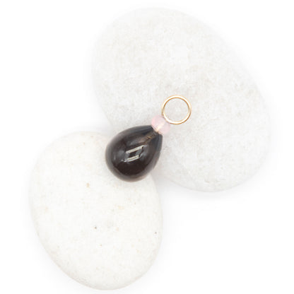 Smoky Quartz and Opal Gemstone Drop Charm