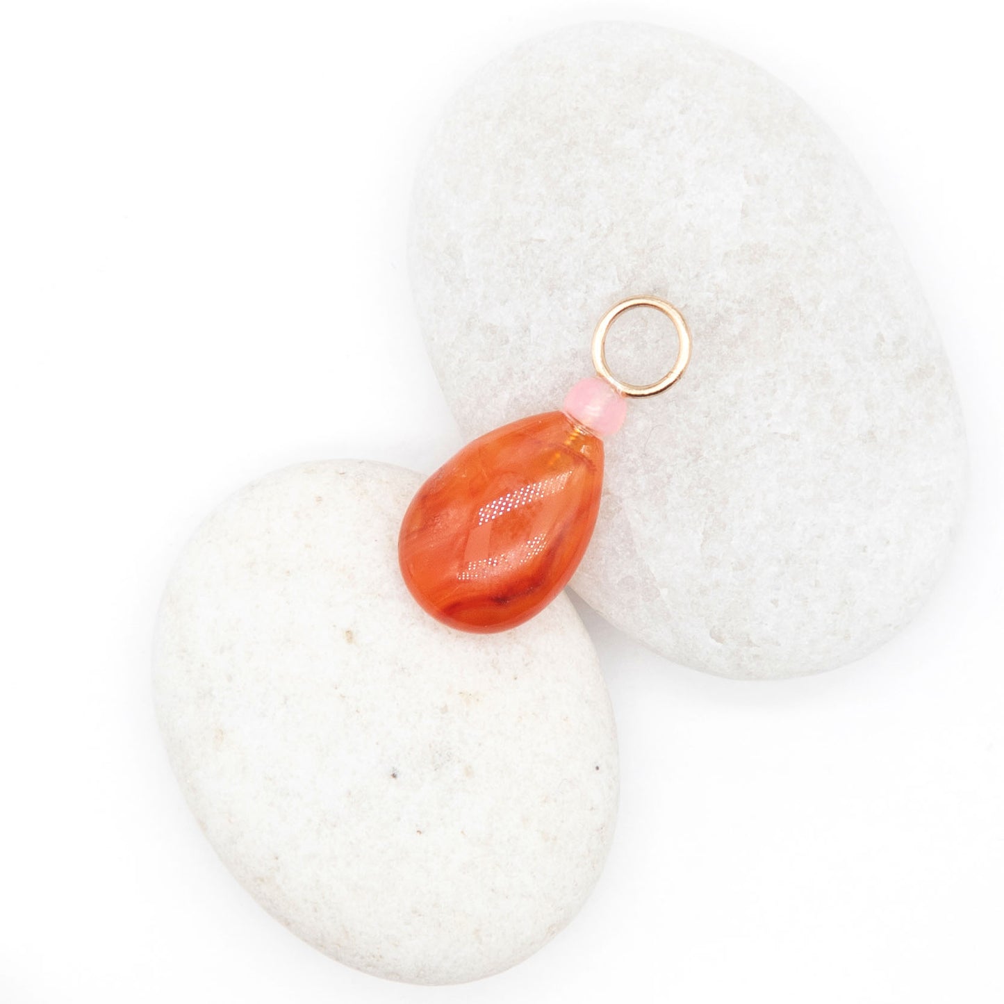 Carnelian and Opal Gemstone Drop Charm