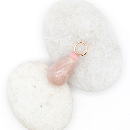 Pink Moonstone and Opal Gemstone Charm
