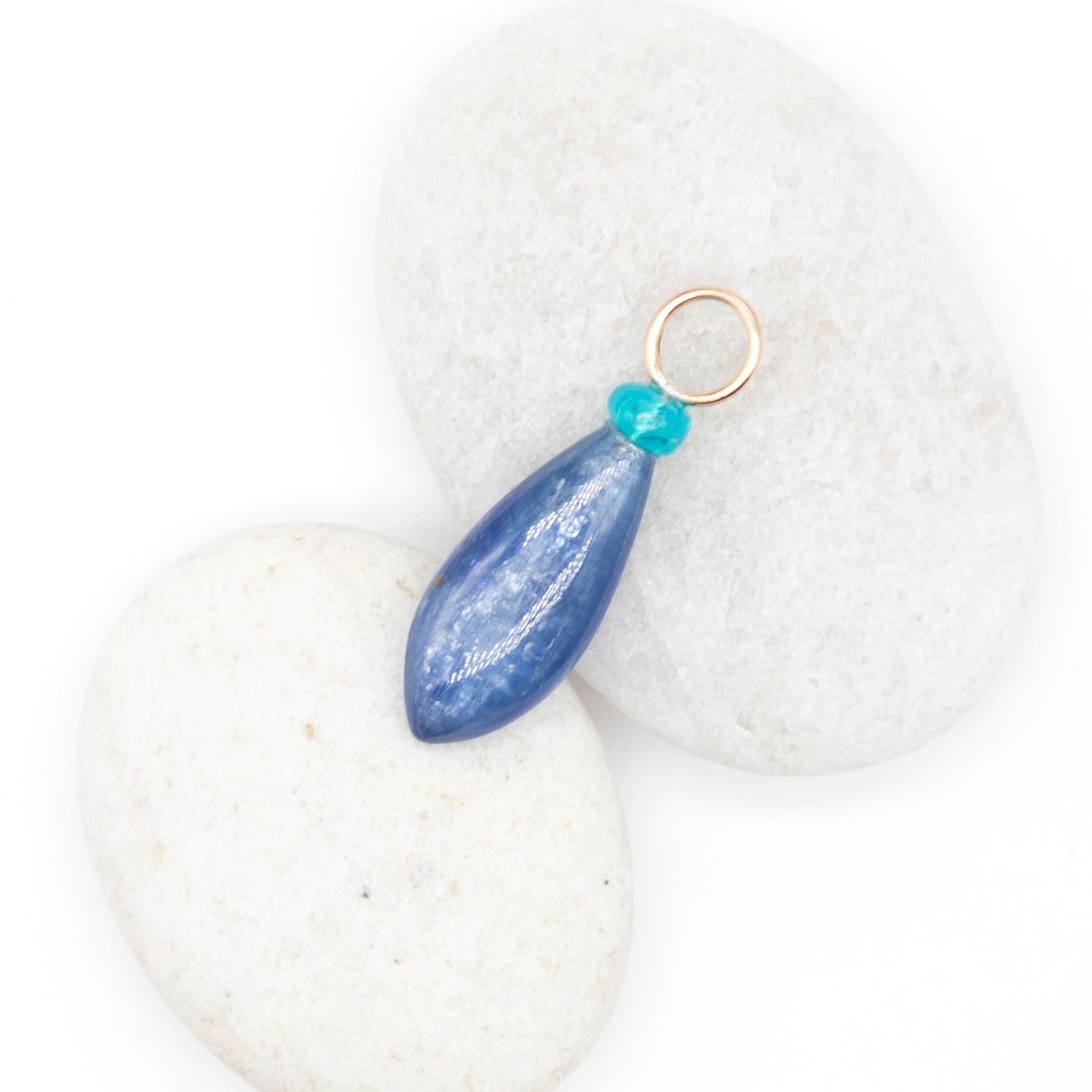 Kyanite and Opal Gemstone Drop Charm
