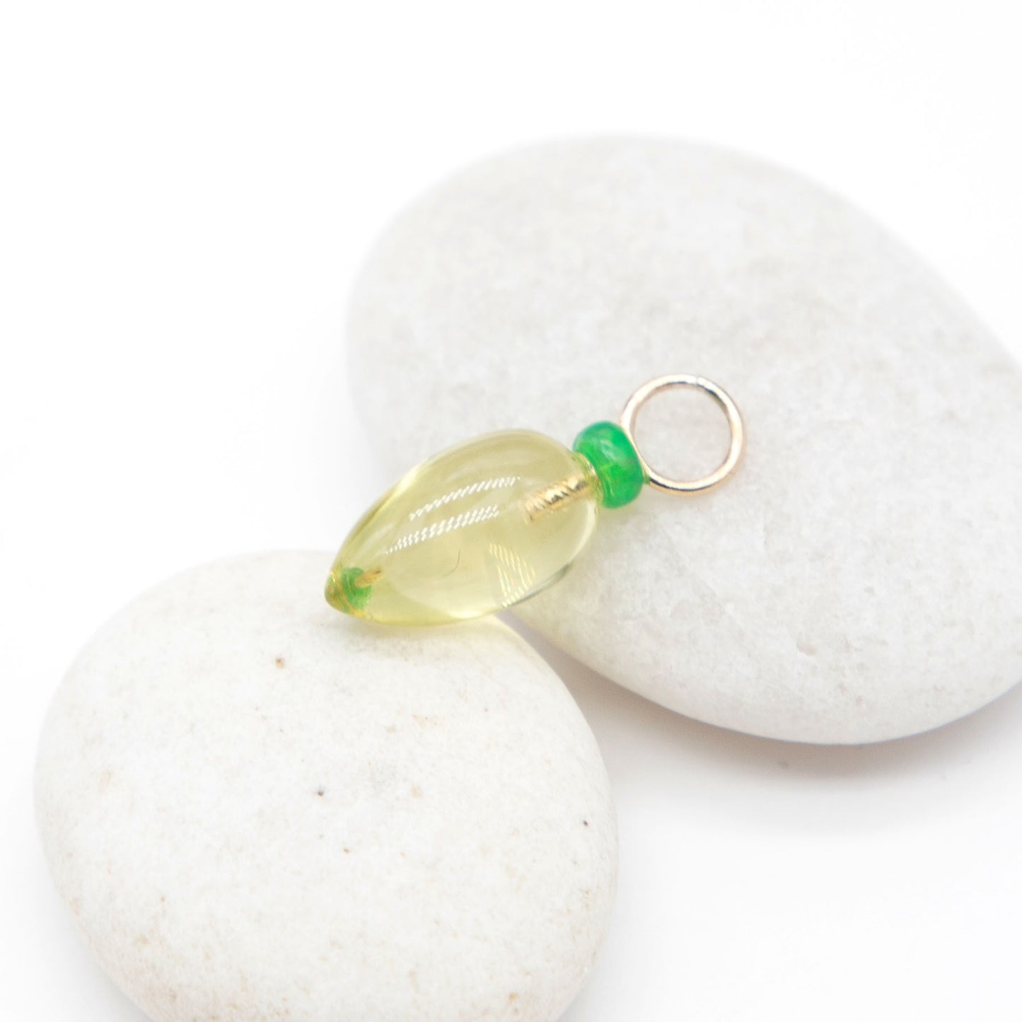 Lemon Quartz and Opal Gemstone Drop Charm