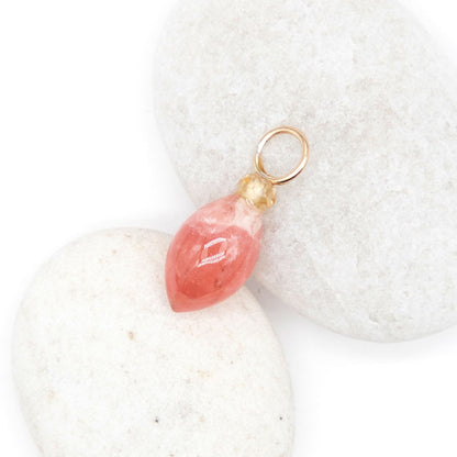 Rhodocrosite and Zircon Gemstone Charm