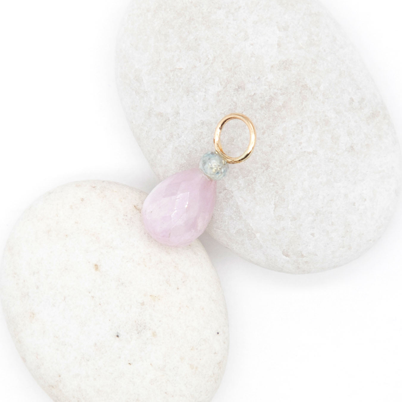Kunzite and Zircon Gemstone Drop Charm