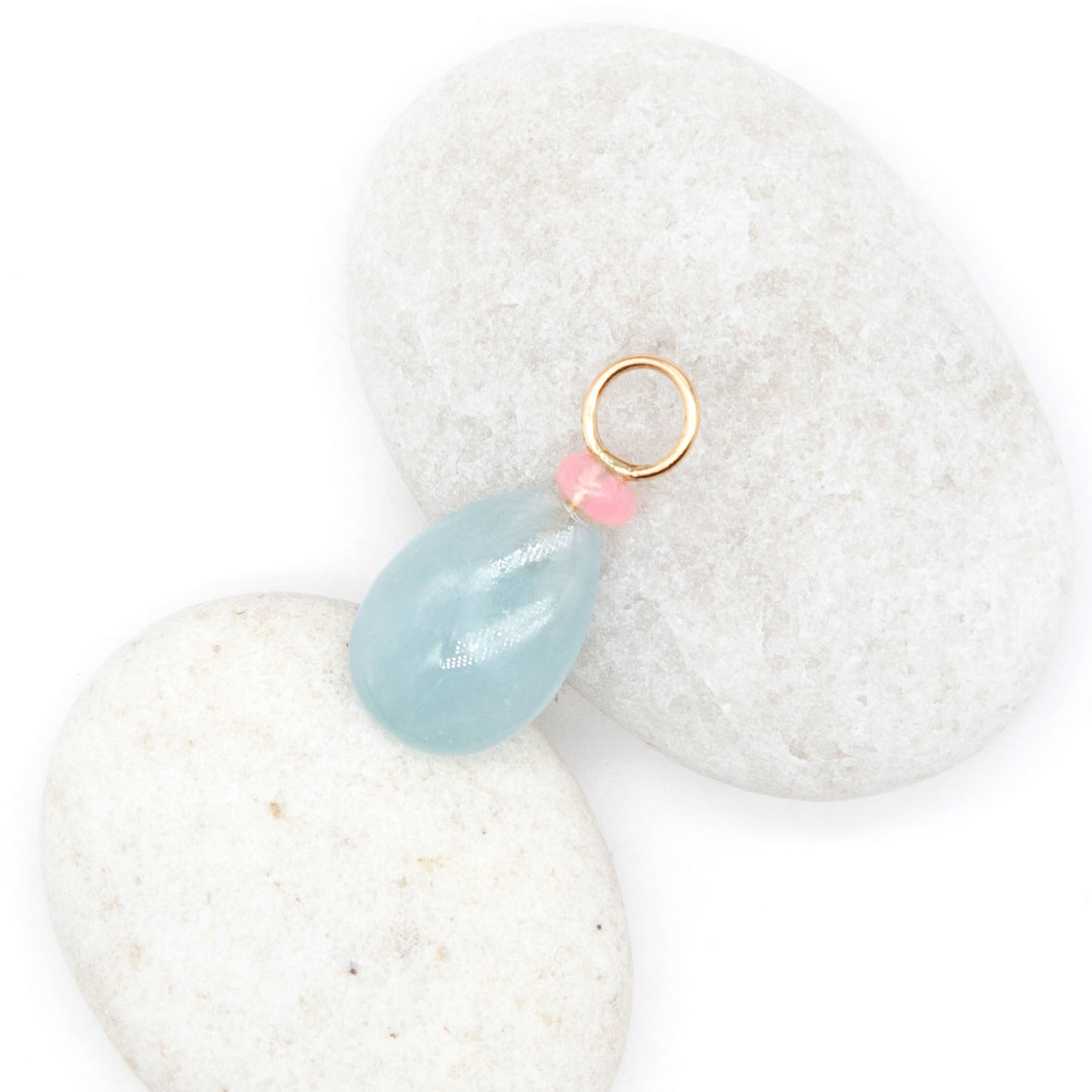 Aquamarine and Opal Gemstone Charm