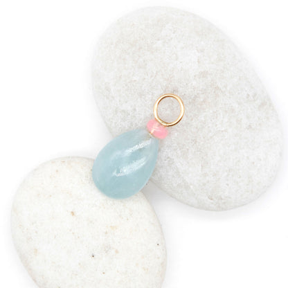 Aquamarine and Opal Gemstone Charm