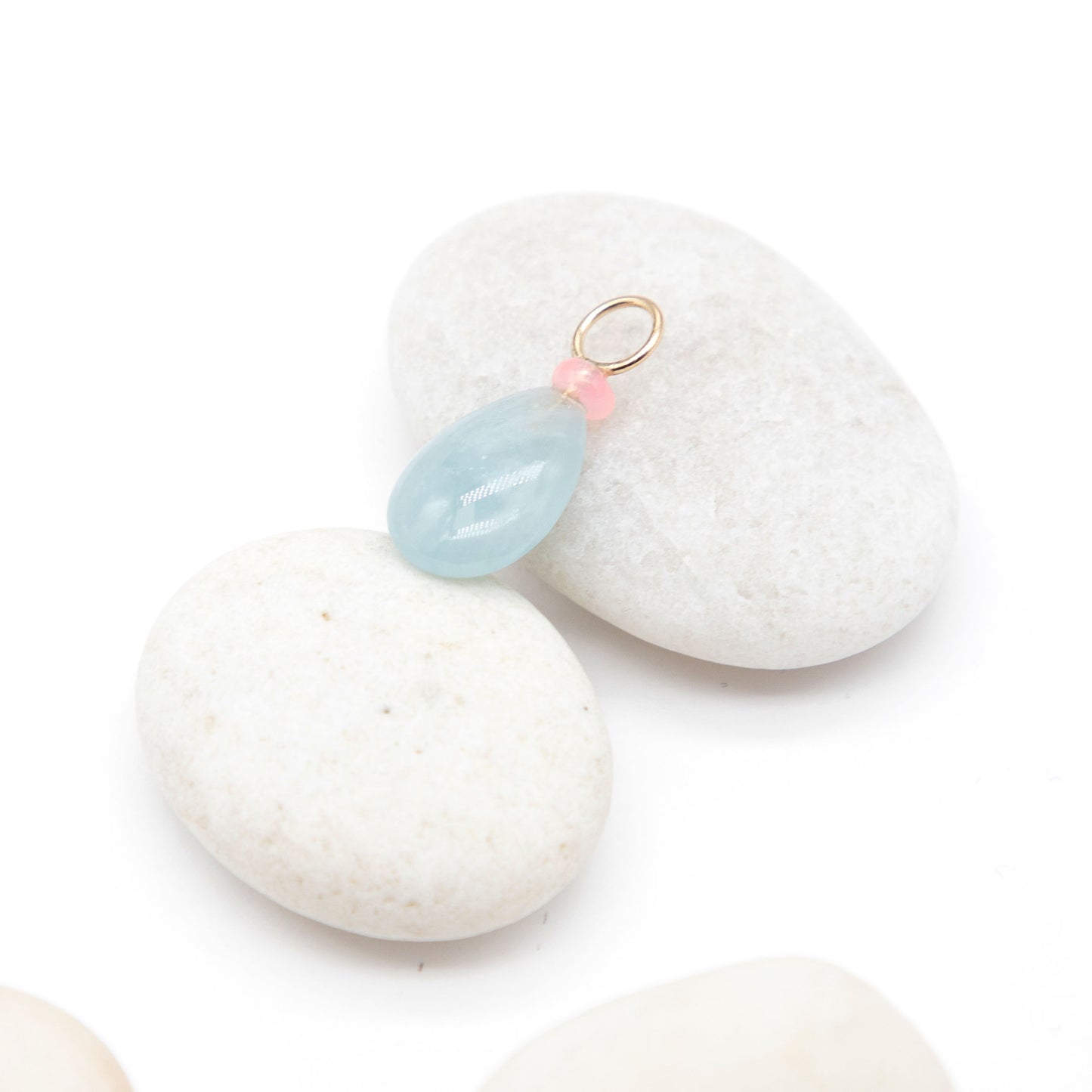 Aquamarine and Opal Gemstone Charm